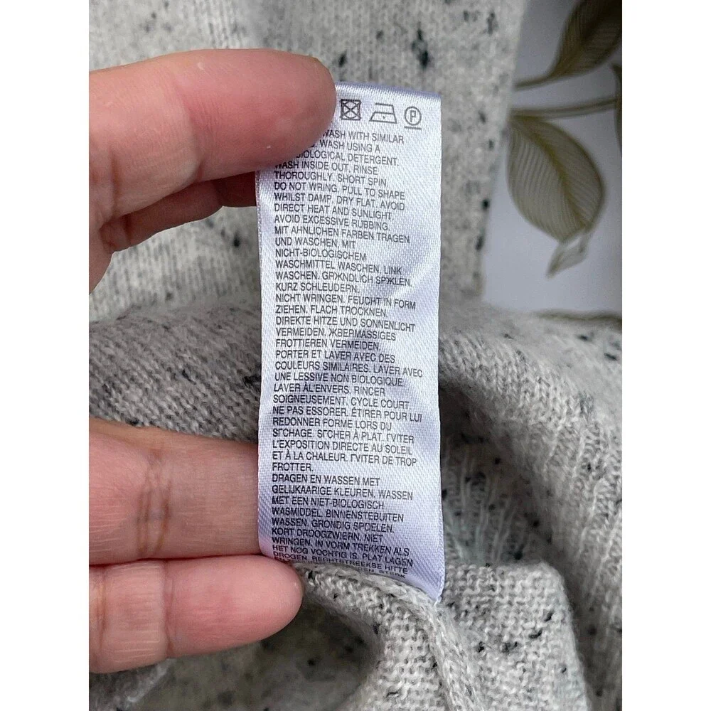 BRODIE 100% Cashmere Donegal Speckled Sweater | Light Academia Half Zip XS